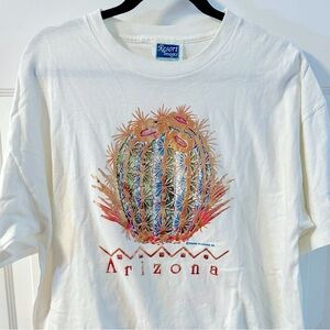 VTG Arizona Prickly Pear Cactus Graphic Desert TShirt Tourist USA 100% Cotton Lg